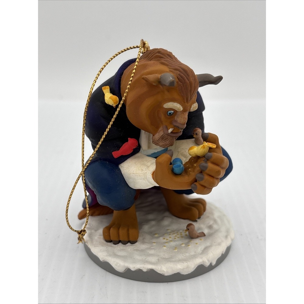 VTG Disney Grolier Christmas Magic Ornament Beast Beauty and the Beast 1999 Box
